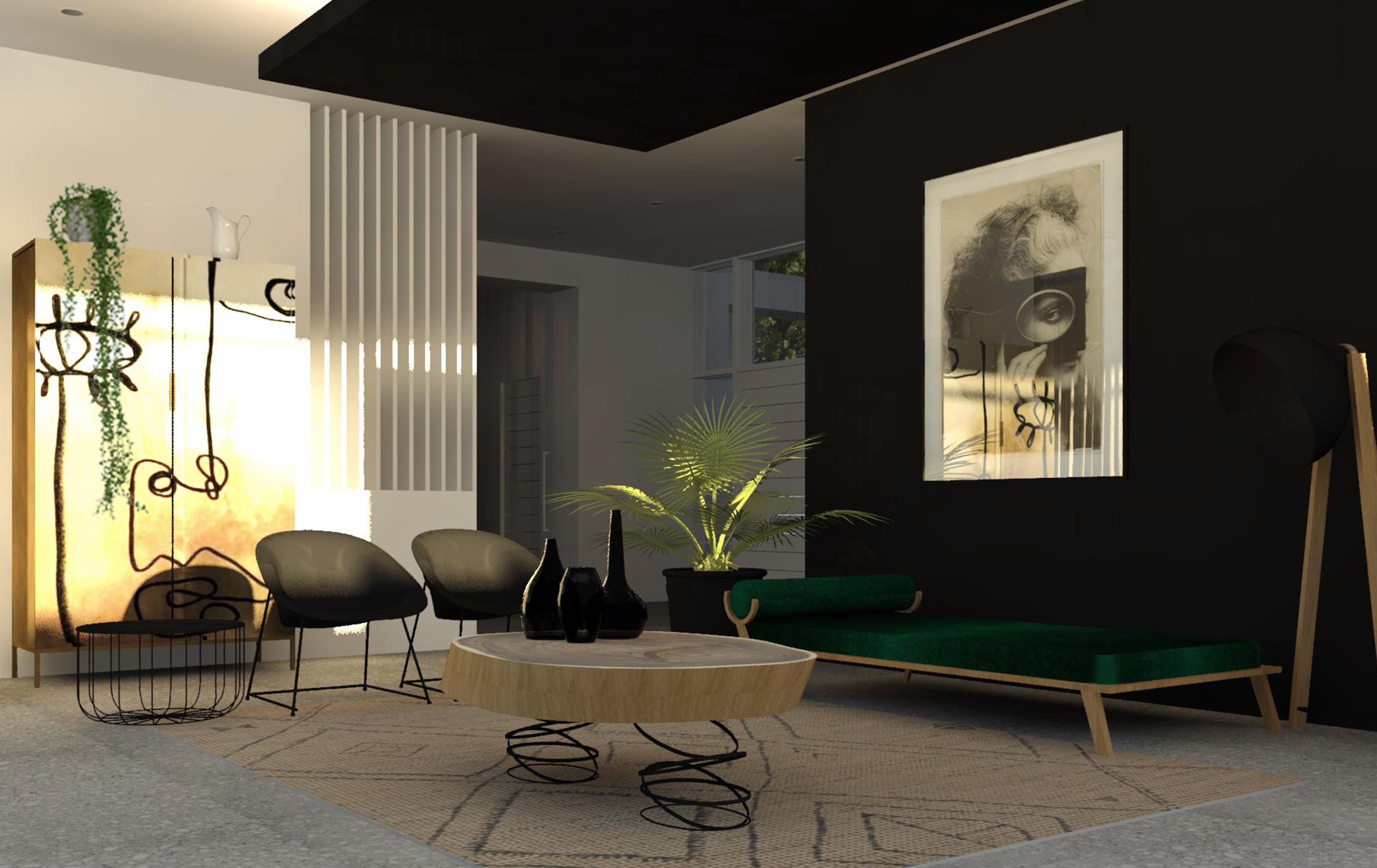 Formal Lounge Design Render